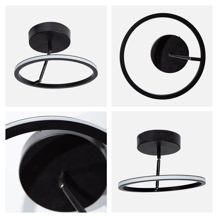Lámpara de techo LED 4000K, acabado negro, 20W 450 lm