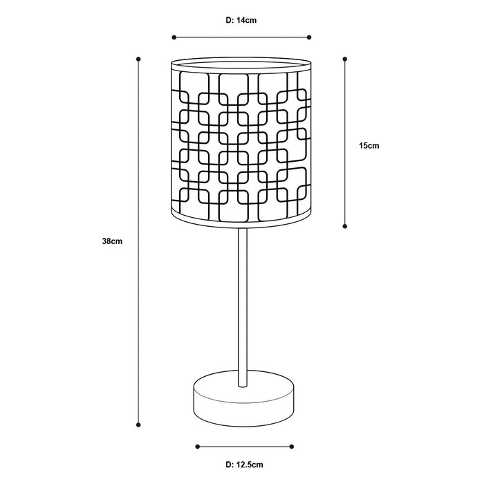 Lámpara de Mesa de 40 W Color Blanco y Turquesa