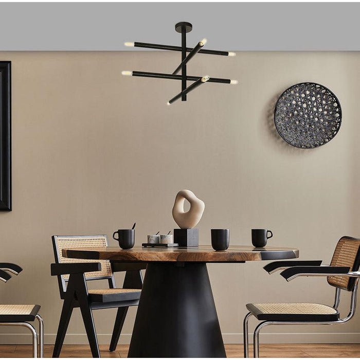 Lámpara Techo Negro 8L E14 40W