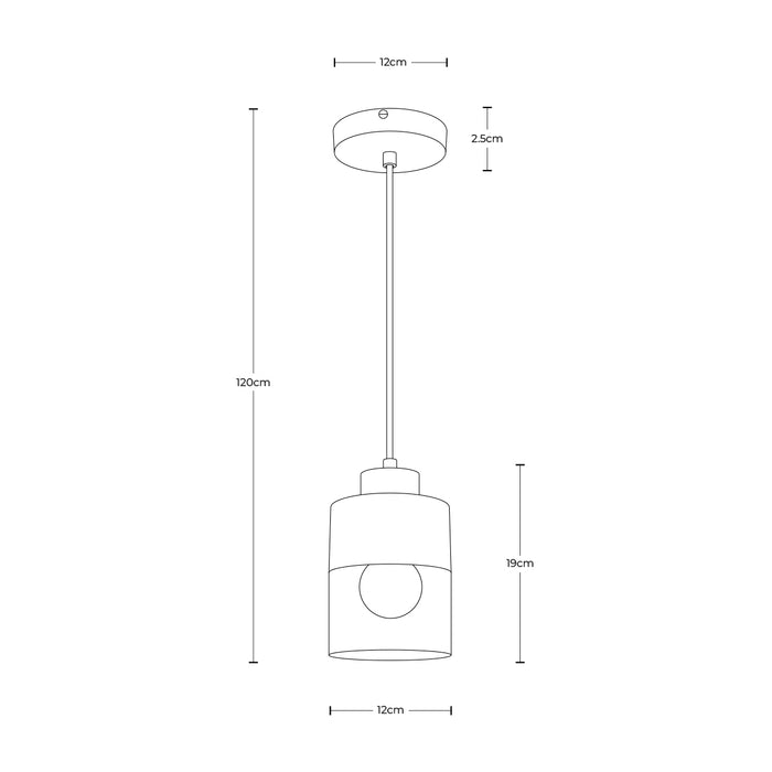 Lámpara colgante, acabado negro mate, 1 luz E27, 40W