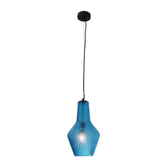 Kit 2 Lámpara Colgante Azul Turquesa E27 40w 1 Luz