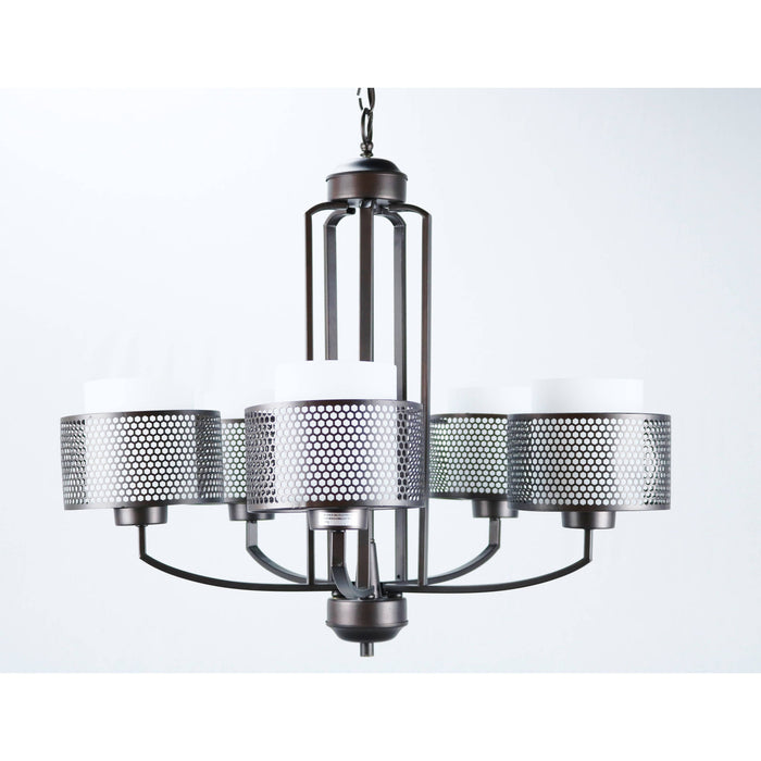 LAMP. COLGANTE BRONCE CEPILLADO 5L E27 60W