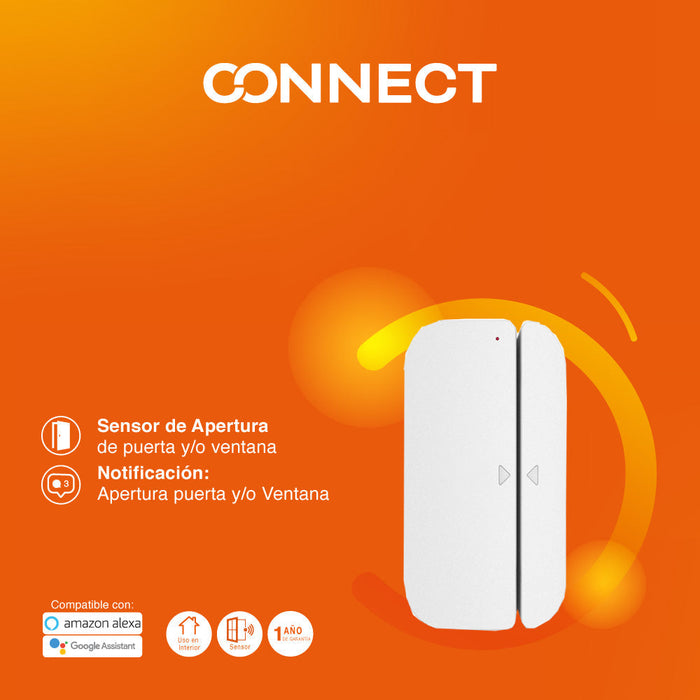 Sensor de apertura Inteligente, Puertas/Ventanas, Compatible con Tecnolite Connect App