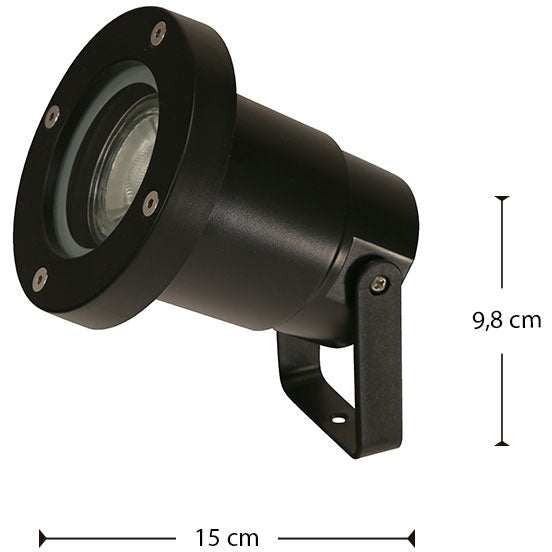 LAMP. EXT. REFLECTORA NEGRO 1L GU10 5W (BOMBILLO INTELIGENTE INCLUIDO)