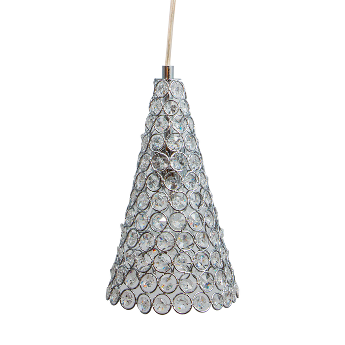 Lámpara Colgante Cristal Transicional Cromo 40w E27 1 Luz