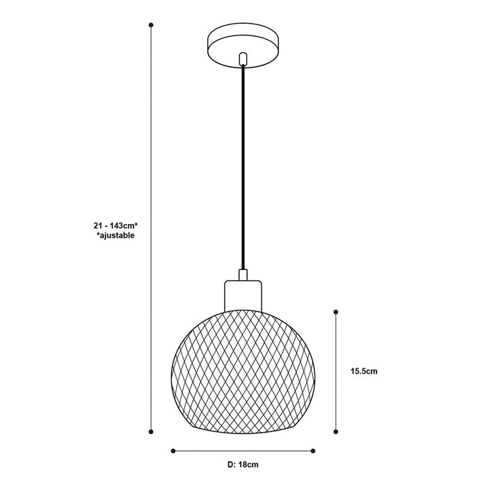 Lámpara de Techo Ike Lite Moderna Ambar 40W E27 1 Luz