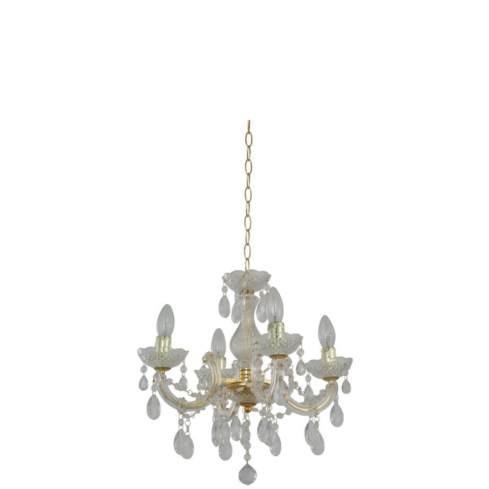 LAMP. COLGANTE BRONCE PULIDO 4L E14 40W