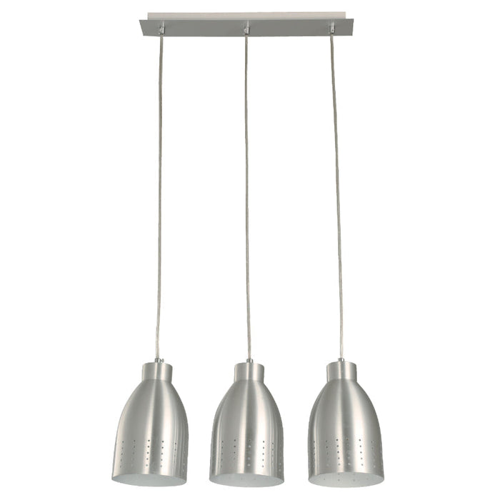 LAMP. COLGANTE NÍQUEL SATINADO 3L E27 60W