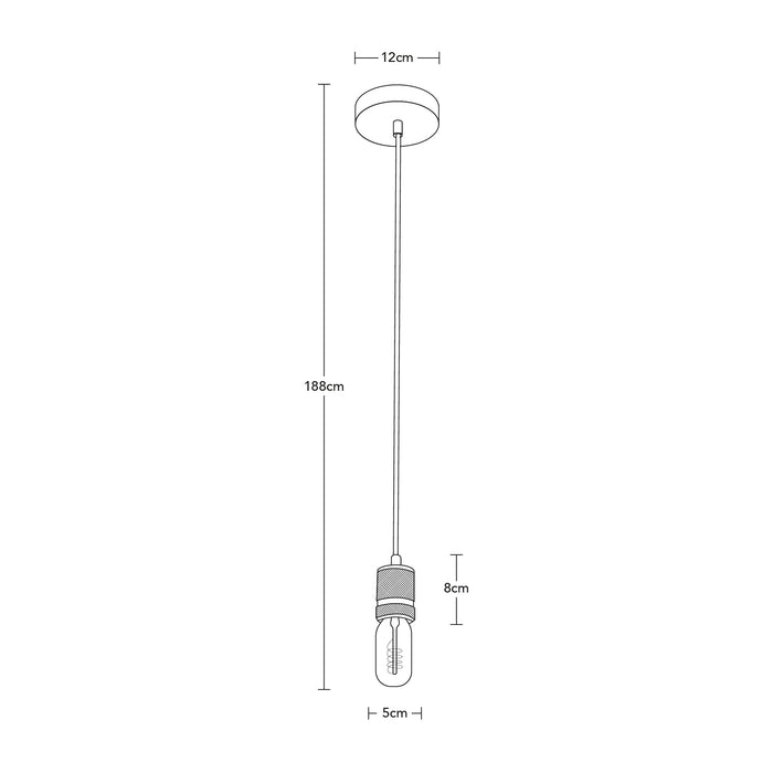 Lámpara Colgante Mini Retro Negro Mate E27 60W 1 Luz