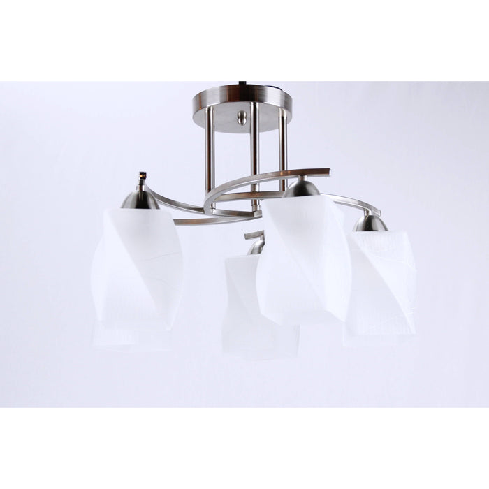 LAMP. TECHO NÍQUEL SATINADO 5L E27 40W