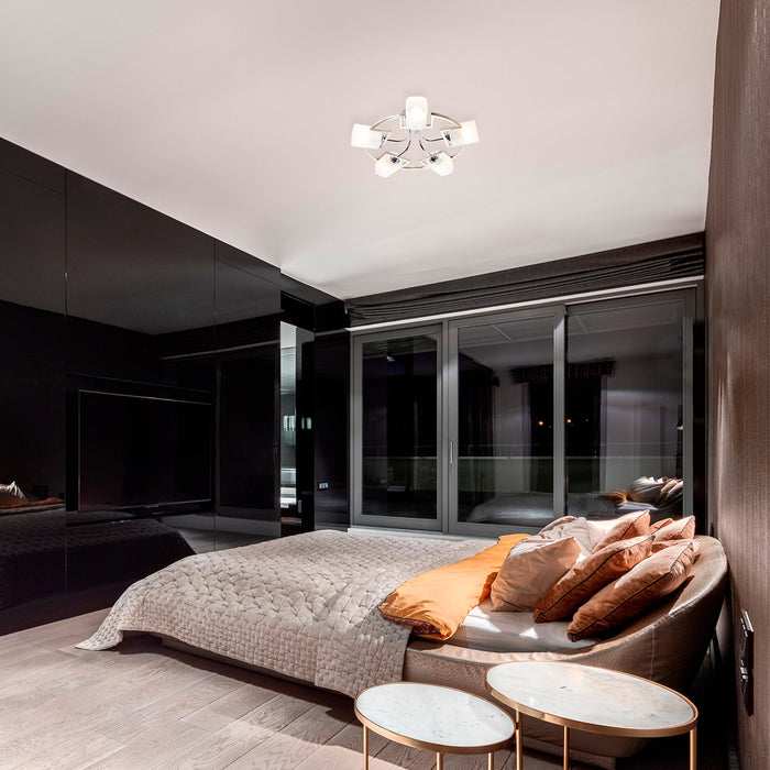 Lámpara de Techo Modern Luxe Negro E27 40w 5 Luces