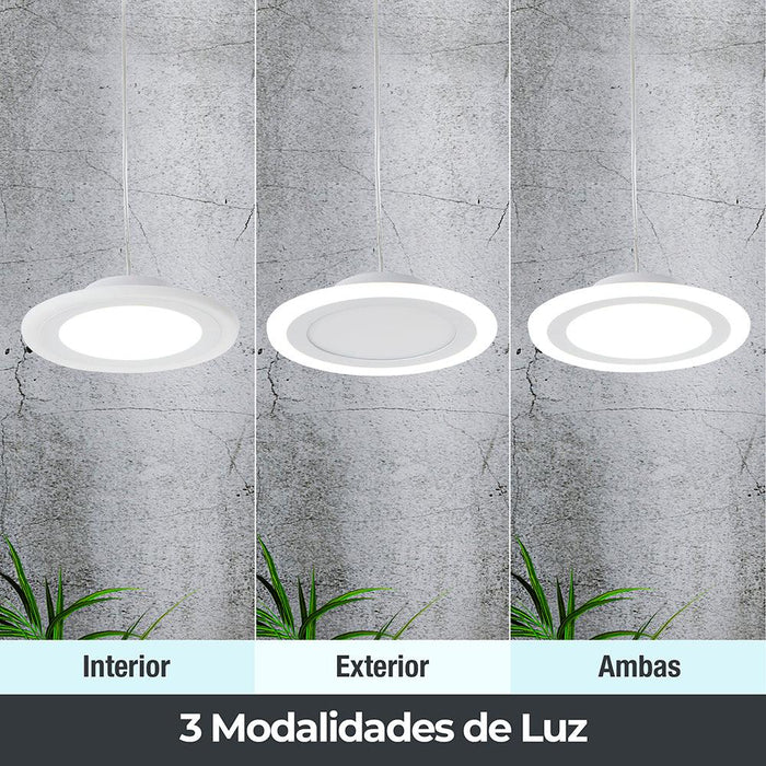 Lámpara Colgante Blanco Luz Led Integrado 16w