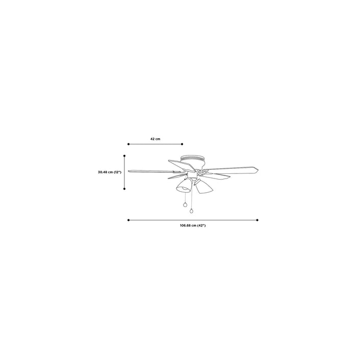 Ventilador Techo Flint 3 Luces 42" 5 Aspas, Control De Cadena