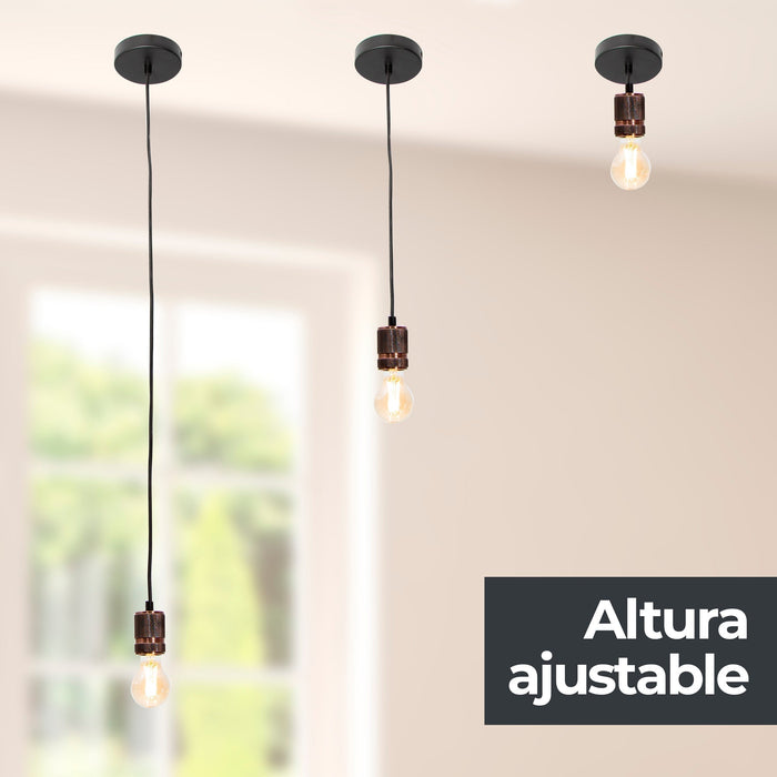 Lámpara Colgante Mini Retro Bronce Antiguo E27 60W 1 Luz
