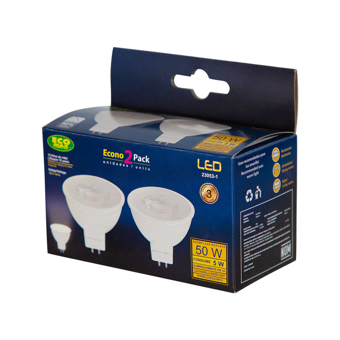 Foco LED Tipo MR16 LED Integrado 6w Dimeable Luz Cálida 3000k Socket GU5 2 set