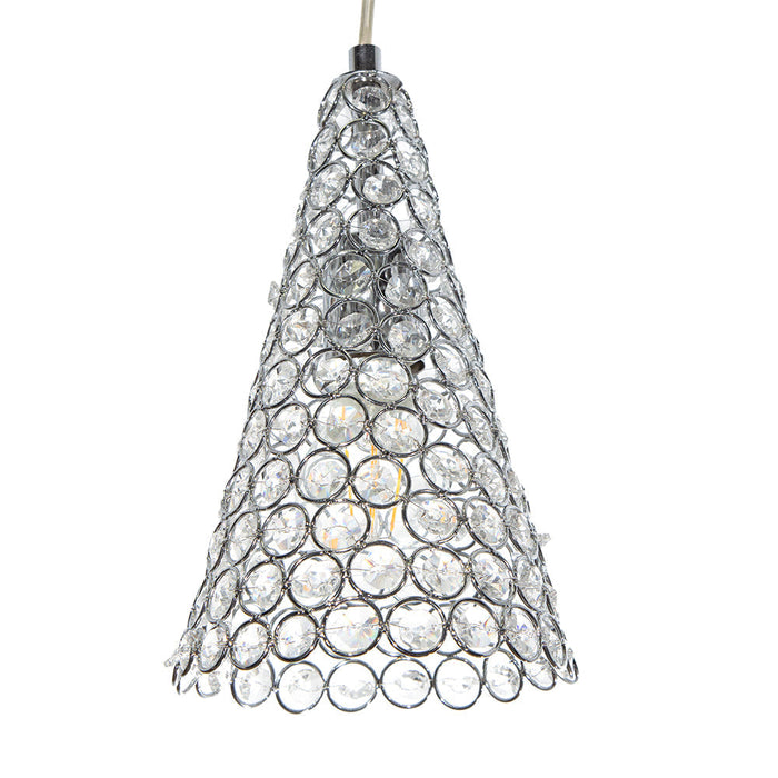 Lámpara Colgante Ike Lite de 40 W Color Cromo Transparente de 3 luces