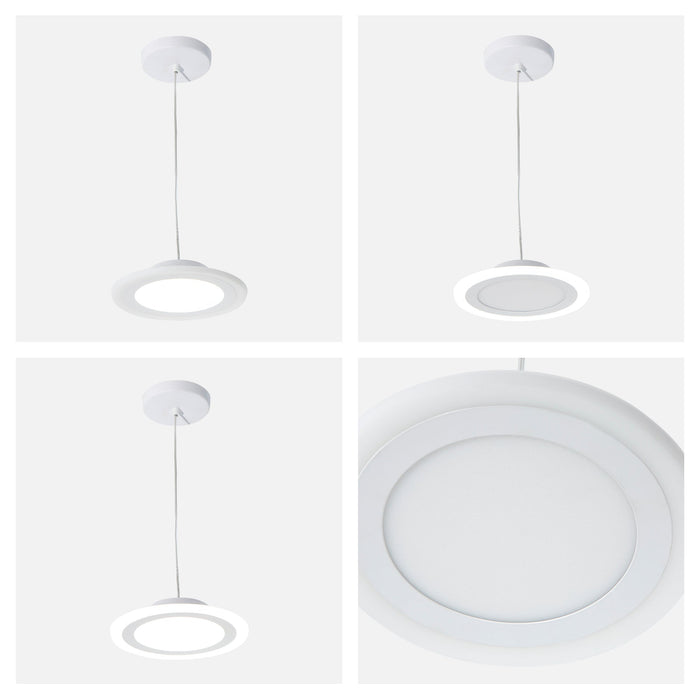 Lámpara Colgante Blanco Luz Led Integrado 16w