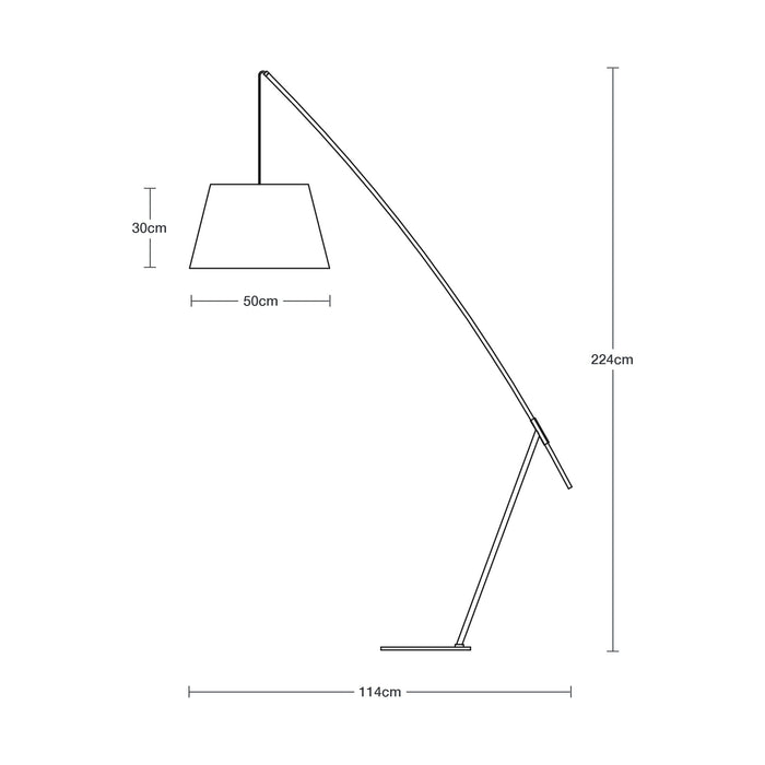 Lámpara de piso 1 Luz E27 60w acabado negro mate