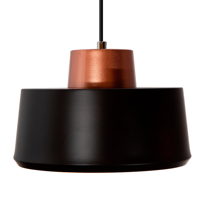 Colgante Vintage Negro/blanco Mate Oro Rosado E27 60w 1 Luz