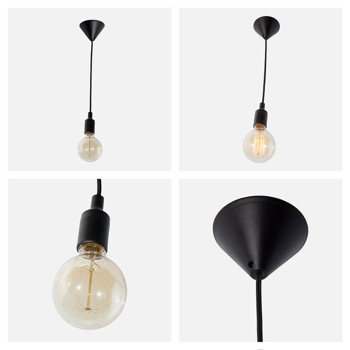Lámpara de Techo Ike Lite Vintage Negro 60W E27 1 Luz