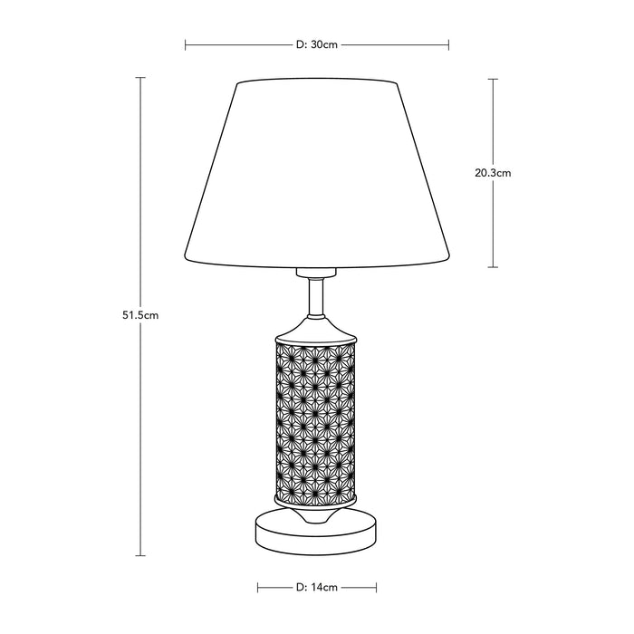 Lámpara de Mesa Clásico Blanco E27 60w 1 Luz
