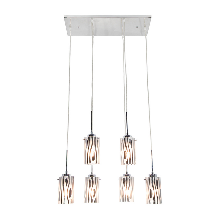 Lámpara Colgante Inlite Color Cromo de 6 Luces