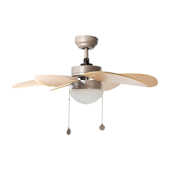 Ventilador Techo Artfan Níquel Cepillado 32" 1 Luz 60W E27