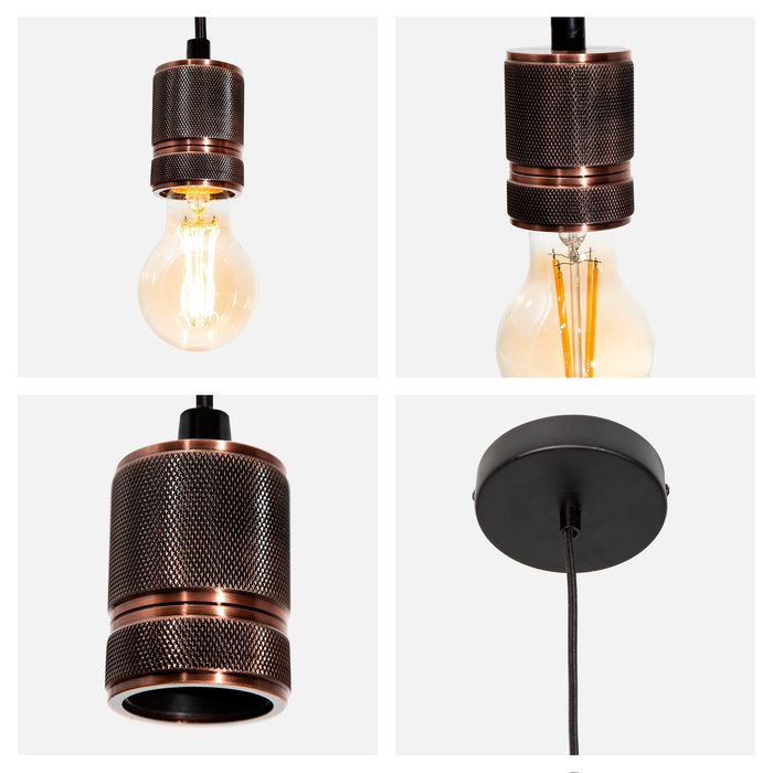 Lámpara Colgante Mini Retro Bronce Antiguo E27 60W 1 Luz