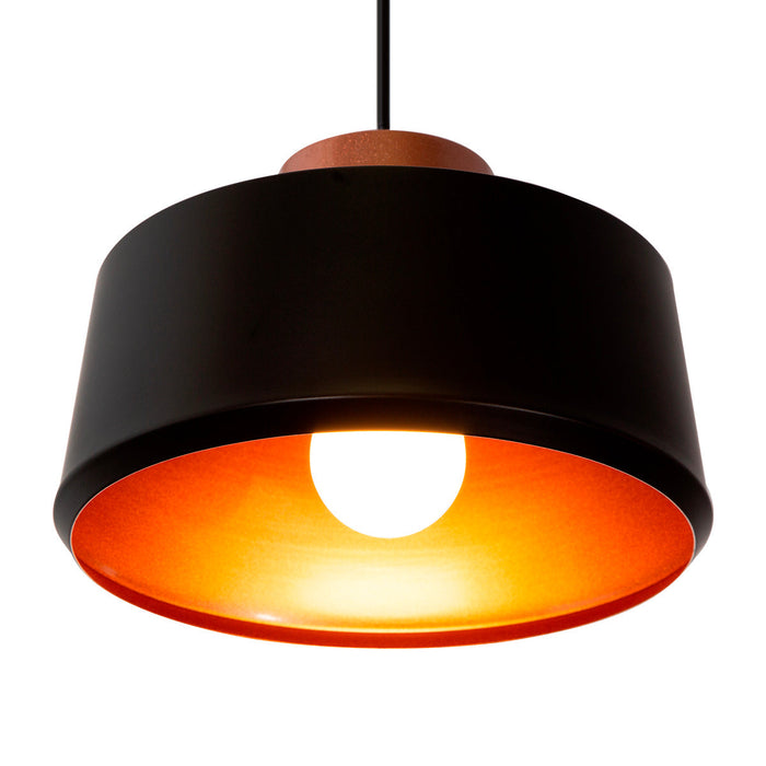 Colgante Vintage Negro/blanco Mate Oro Rosado E27 60w 1 Luz