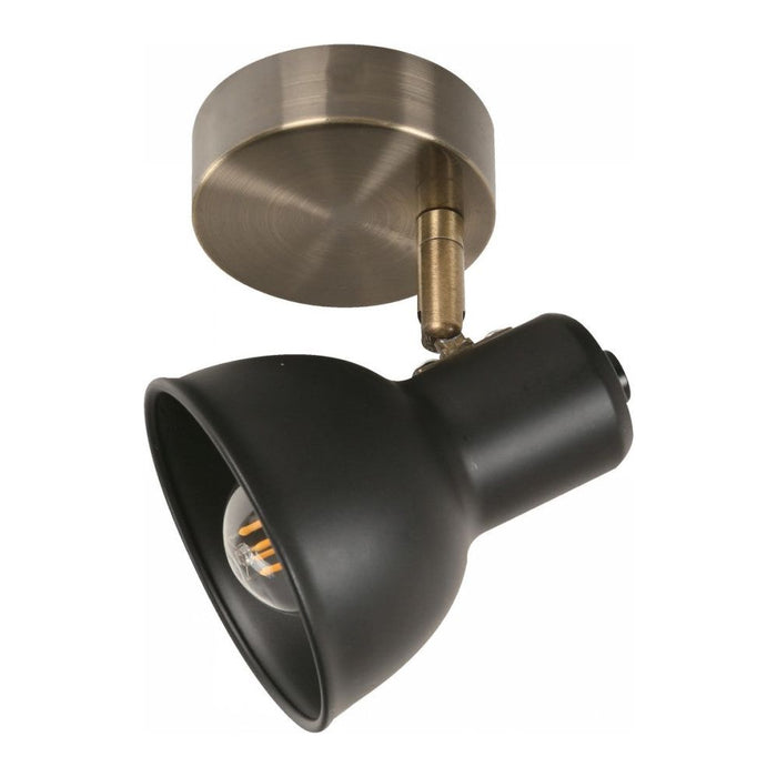 LAMP. TECHO REFLECTORA NEGRO+BRONCE ANTIGUO 1L E14 40W
