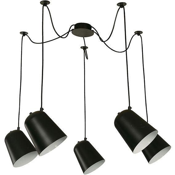 Lámpara Colgante Negro 5L E27 40W