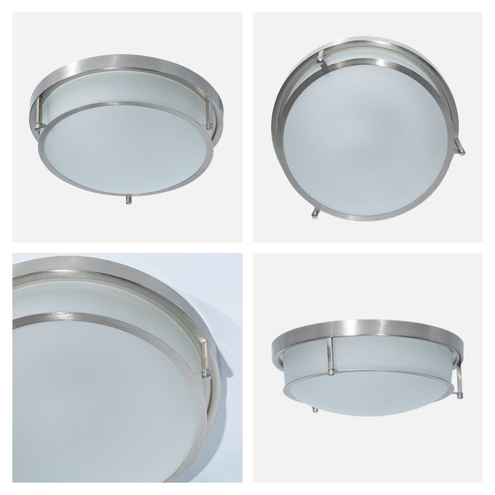 Lámpara de techo, LED integrado 6000K/3000K/4000K, acabado níquel satinado, 18W