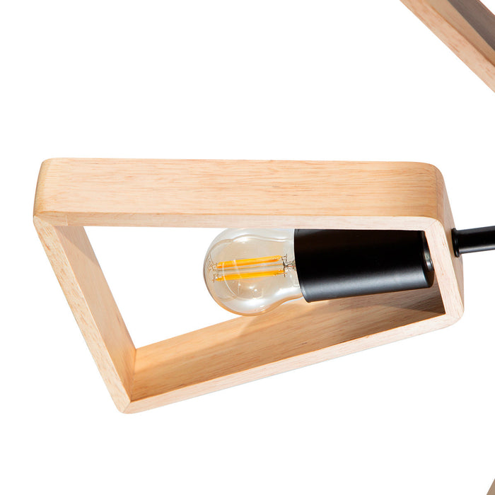 Lámpara Colgante Artistica de Madera Color Negro de 5 Luces