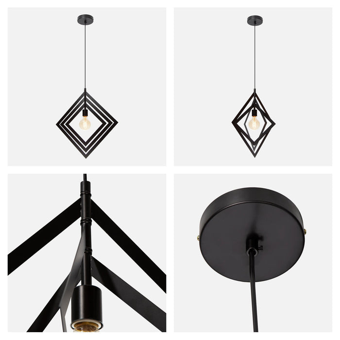 Lámpara Colgante Dark Decor Negro E27 60w 1 Luz