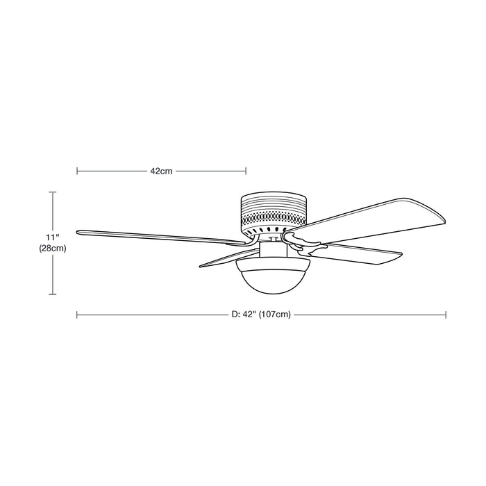 Ventilador De Techo 42" 4 Aspas 1L E27 Con Control De Cadena.