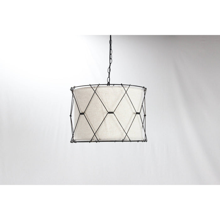 LAMP. COLGANTE NEGRO Y DORADO 1L E27 100W