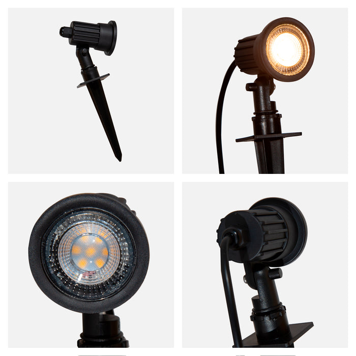 Estaca reflectora LED, negro, 5W, 2 Piezas