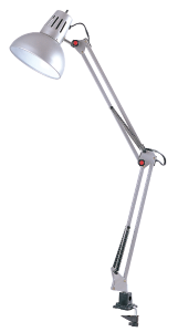 Lampara  Mesa E27 1L 100W(N/B) Acab. Plata