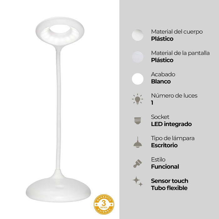 Lámpara De Escritorio Blanco 4w Led 1 Luz