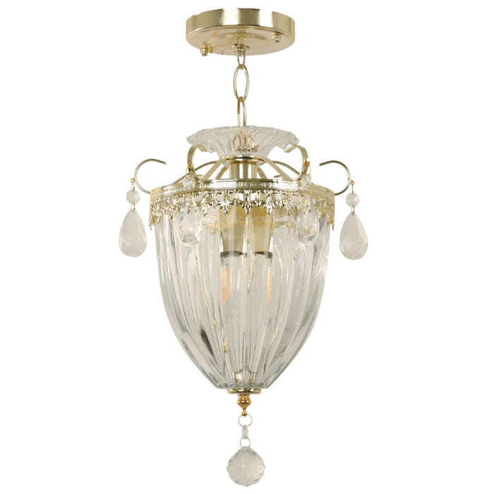 LAMP. COLGANTE BRONCE PULIDO 1L E27 60W