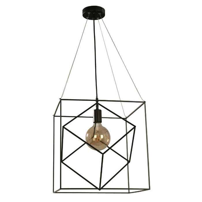 LAMP. COLGANTE NEGRO 1L E27 100W