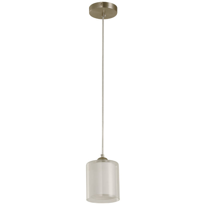 LAMP. COLGANTE NÍQUEL SATINADO 1L E27 40W