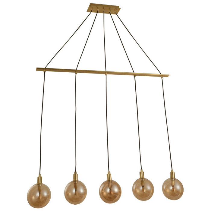LAMP. COLGANTE DORADO 5L G9 2W (BOMBILLOS LED INCLUIDOS)