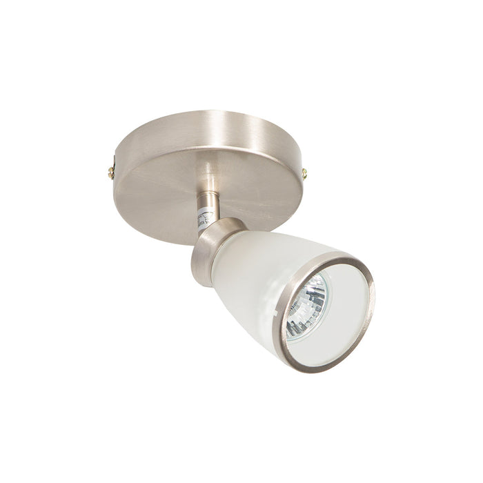 Lámpara de Techo Riel Níquel Satinado 50w Gu10 1 Luz