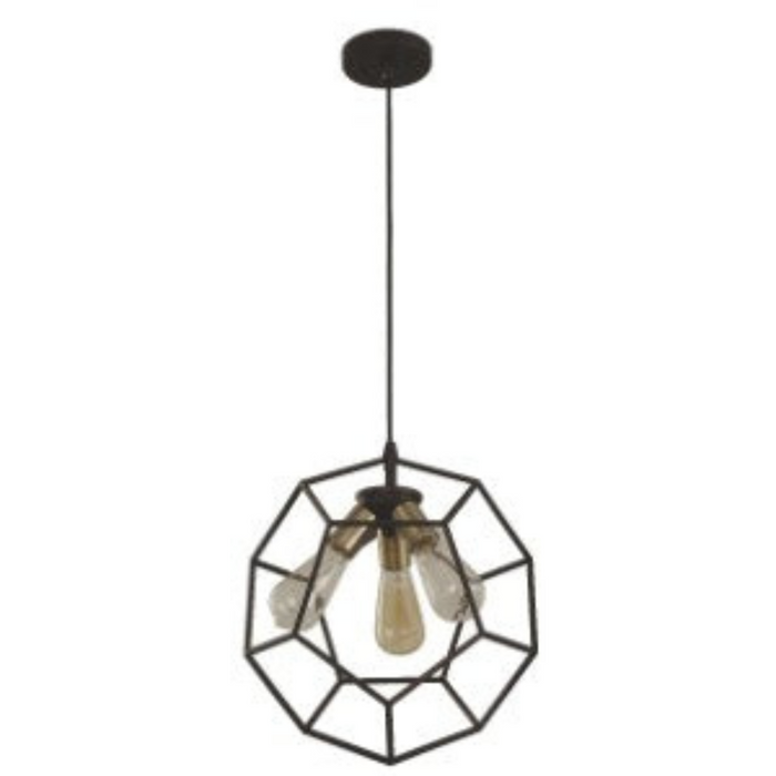 Lámpara Colgante Designers Color Bronce y Negro de 40 W de 3 Luces