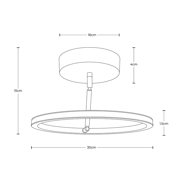 Lámpara de techo LED 4000K, acabado negro, 20W 450 lm