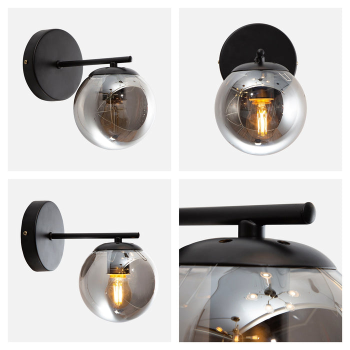 Lámpara de Pared Opulent Lights Moderna Negro E27 40w 1 Luz