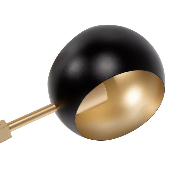 Lámpara de Techo, Negro y Dorada, 6 Luces, 40W, E27