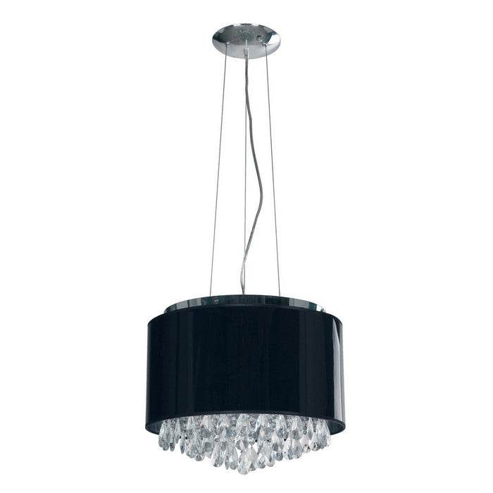 Lámpara Colgante Negro detalles en cristal 8L