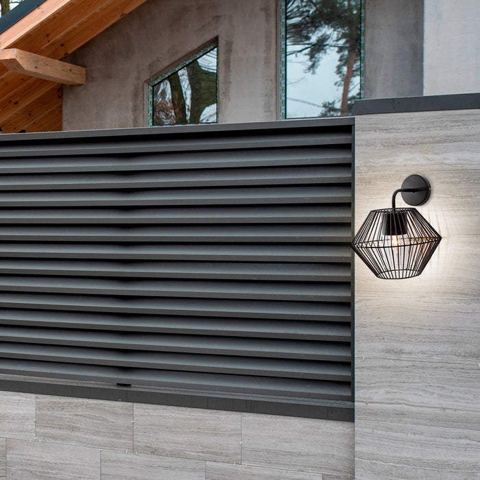 Lámpara de pared exterior, Negro 1L E27 10W